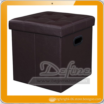 Faux Leather Folding Storage Cube